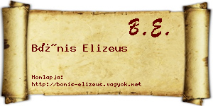 Bónis Elizeus névjegykártya